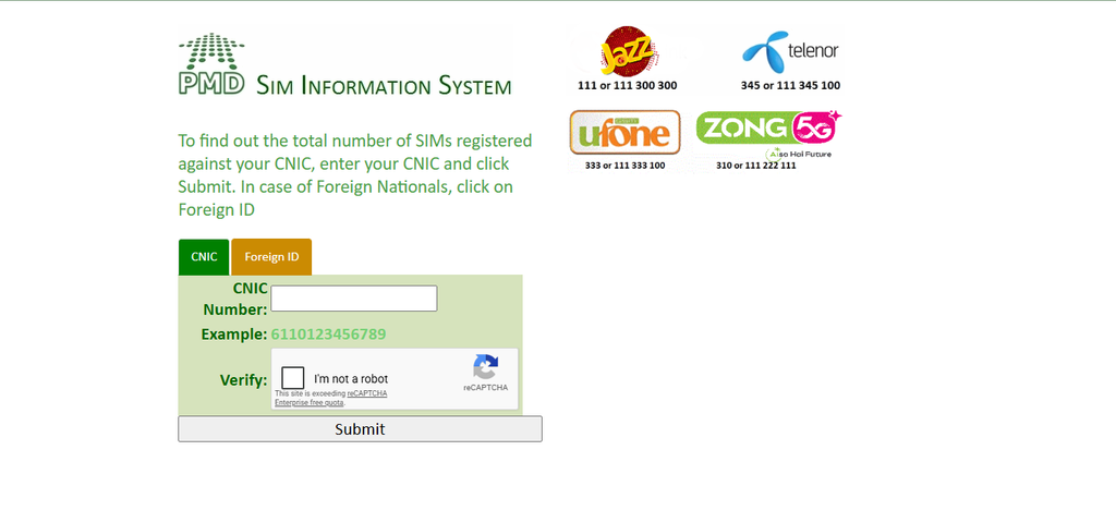 SIM Owner Details Online Check PTA